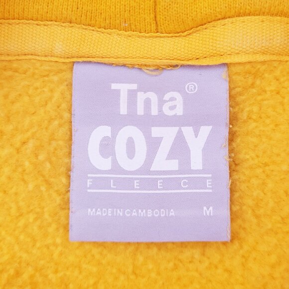 Aritzia TNA CozyAF Fleece Golden Yellow Cropped Hoodie Sweater - Size M - Picture 3 of 9